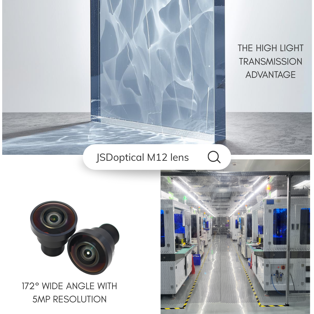 High Light Transmission M12 Security Lens: 2.16mm F1.2, 5 Megapixel, 172° Wide Angle (JSD2112)