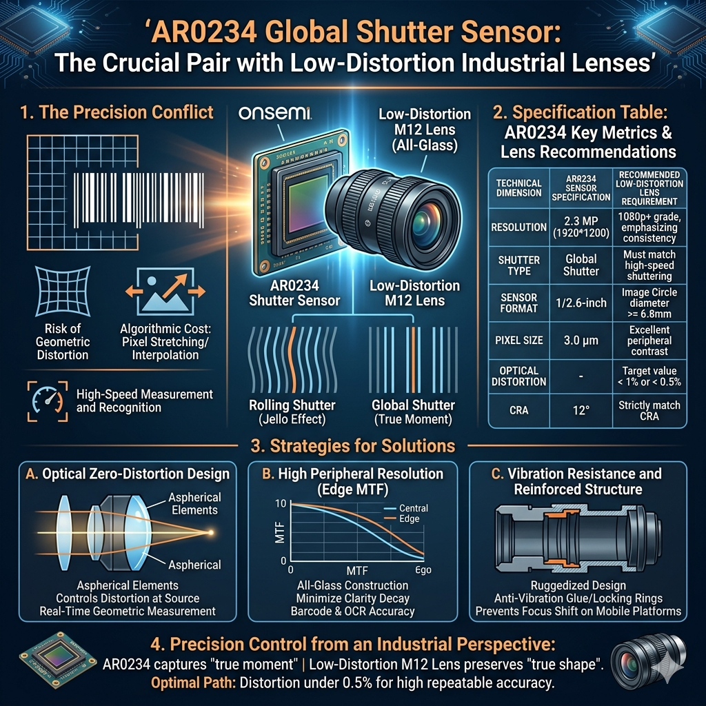 AR0234 Global Shutter Sensor: Why It Must Be Paired with Low-Distortion Industrial Lenses